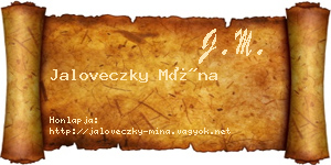 Jaloveczky Mína névjegykártya