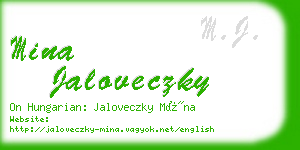 mina jaloveczky business card